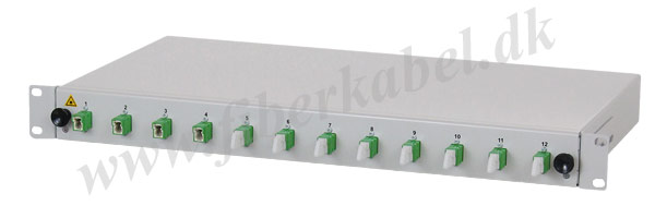 breakout-boks med 12 E2000/APC singlemode-koblinger