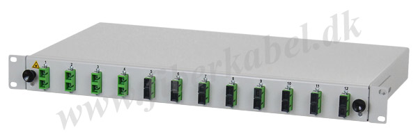breakout-boks med 12 SC/APC duplex OS2-koblinger title=