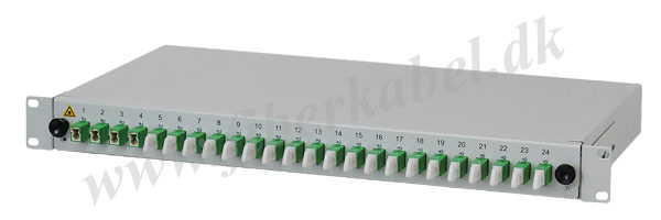 breakout-boks med 24 E2000/APC singlemode-koblinger